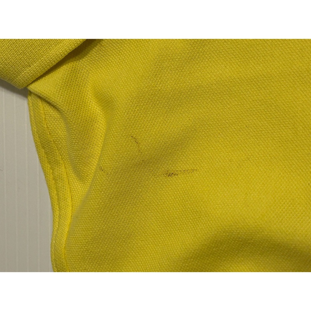 Tommy Hilfiger Men's Bar Stripe Logo Polo Shirt Yellow White Red Size XL READ - Picture 4 of 8